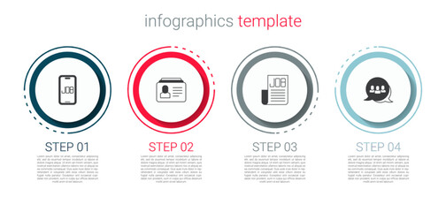 Poster - Set Search job, Resume, and Project team base. Business infographic template. Vector