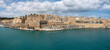 Panoramic view of the old town of Valletta (Il-Belt) the capital of Malta, from the grand harbor.