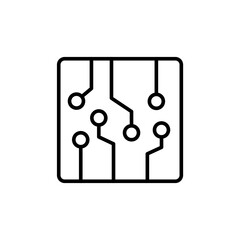 Poster - Electronic circuit outline icons, accounting minimalist vector illustration ,simple transparent graphic element .Isolated on white background