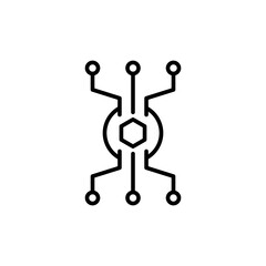 Poster - Electronic circuit outline icons, accounting minimalist vector illustration ,simple transparent graphic element .Isolated on white background