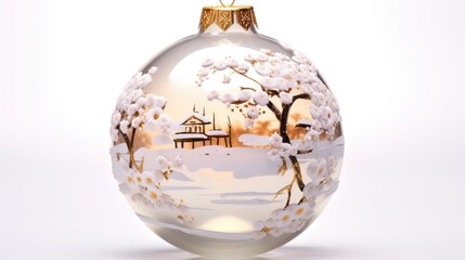 Wall Mural - christmas ball on a white background