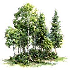Wall Mural - forest isolated on a transparent background