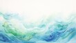 The image is an abstract painting of ocean waves. The colors are blue, green, and white. The painting has a calming and serene feel to it.