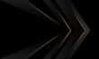 Abstract dark grey metallic gold light arrow direction geometric on black design modern futuristic creative background vector