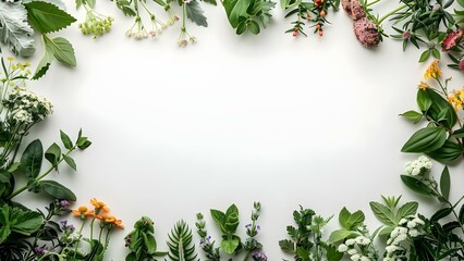 Wall Mural - Botanical-Themed Horizontal Banners for Wedding Business or Web Design Featuring Herbal Elements. Concept Botanical-Themed, Horizontal Banners, Wedding Business, Web Design, Herbal Elements