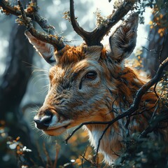 Sticker - deer in the woods