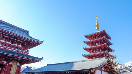 Wall Mural - Sensoji Temple or Asakusa Kannon Temple  is the oldest temple in Tokyo,Japan