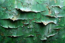 Abstract Green Background With Old Peeling Paint,  Texture Of Green Paint
