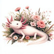 © 기홍 한 - 흰 배경, 귀여운 우파루파 (White background, cute Axolotl)