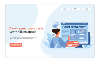 Poster - Focused professional analyzing future development prospects.
