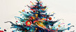Abstract colorful background. Abstraction, Christmas tree with decorations. Christmas holidays. Christmas theme.