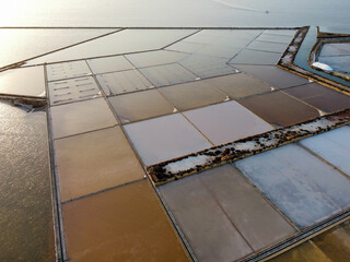 Wall Mural - aerial view of the Mozia salt pans