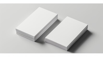 Sleek and clean white paper stacks perfect for mockup designs in a minimalist setting