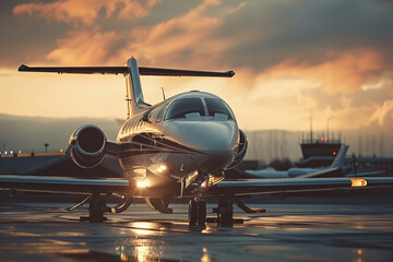 A millionaire's private jet readies for takeoff, symbolizing the freedom and global mobility afforded by substantial wealth