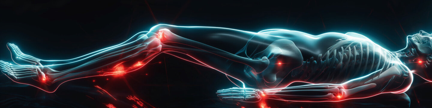 3D-gerenderte Röntgenaufnahme eines Körperschmerzes - 3d rendered x-ray of a body pain