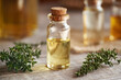 A bottle of thyme essential oil