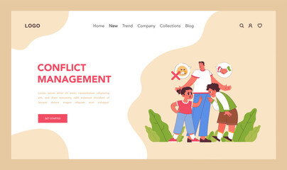 Conflict management concept. Flat vector illustration