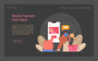 Cashback loyalty program web banner or landing page dark