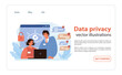 Data privacy concept. Flat vector illustration