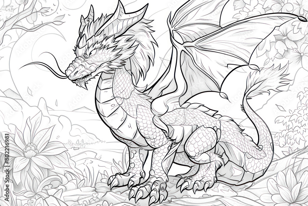 Dragon Character For Coloring Page, Creative Coloring Experiences ...
