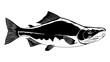 Black and White Illustration of Sockeye Salmon