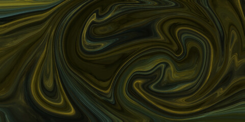 Poster - Abstract black and green silk and liquid marble background. Beautiful and stylish modern decorative acrylic wave texture. Artistic texture for birthday cards, wedding invitations. Interior design.