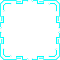 Wall Mural - Blue circuit line frame hud abstract technology vector design.	