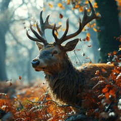 Wall Mural - deer in the forest