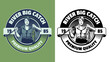 Lady Catching Big Bass Badge Design Logo