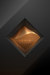 Fototapete - Abstract black and gold geometric shapes background