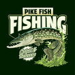 Pike Fish Fishing Vintage Shirt Design Full Colored