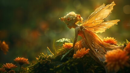 Poster - tiny fairy on the flower