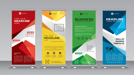 Wall Mural - roll up banner design for business events, annual meetings, presentations, marketing, promotions, re