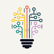 Light bulb idea icon with circuit board inside. Concept of Business idea