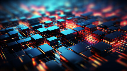 A computer chip is shown in a close up