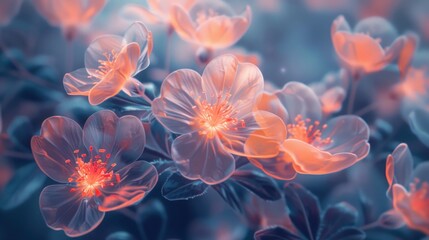 Wall Mural - Floral Abstractions Generated by AI Technology