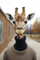 giraffe in a sweater