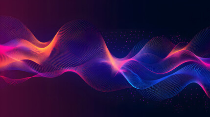 Poster - Abstract wavy background with modern gradient colors. Trendy liquid design. Motion sound wave. Vector illustration for banners, flyers and presentation. Generative AI.