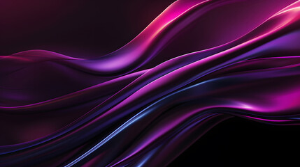 Poster - black purple pink smooth gradient glowing color wave background. generative ai.