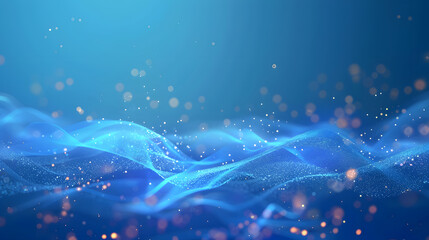 Poster - blue gradient background grainy glowing blue light abstract glowing color wave background. generativ