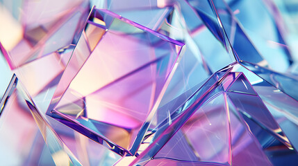 Poster - Chaotic Glass Shapes Background. Generative AI.