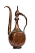 Vintage Persian Tinned Copper Moorish Ewer - Antique 19th Century Decorative Pitcher on white background