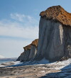 Russia, the Far East, the Kuril Islands. One of the main attractions of Iturup Island is the destructive pumice mountains on the coast of the Sea of Okhotsk.