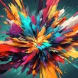 Explosion of colors: bright abstraction with bright colors and dynamic shapes