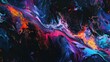 Colorful psychedelic neon painting of melting wild animals,black background generative ai