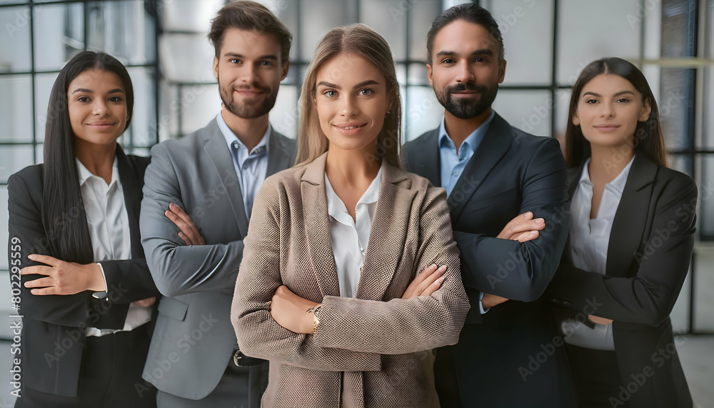 Office team, meeting or portrait of businessman with arms crossed for ...