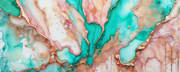 Fototapete - marble ink abstract art background - generative ai