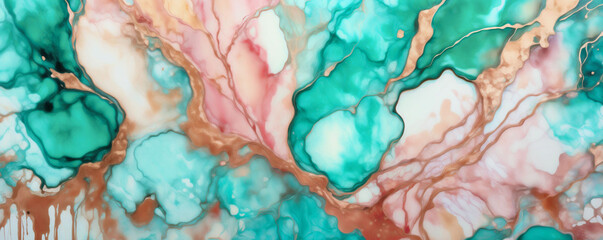 Fototapete - marble ink abstract art background - generative ai
