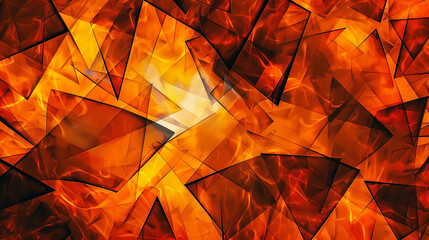 Wall Mural - Diamond shapes in orange and black geometric abstract background, Halloween