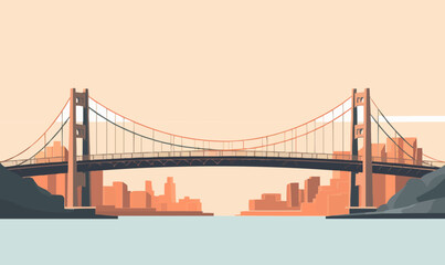 Sticker - bridge vector flat minimalistic asset isolated vector style illustration -